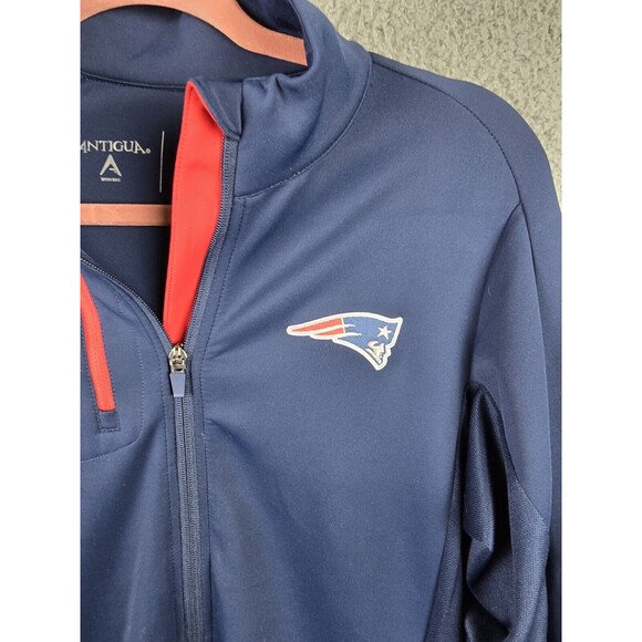 New England Patriots Antigua Jacket Womens Large  Navy Red Trim Full Zip - Picture 8 of 14